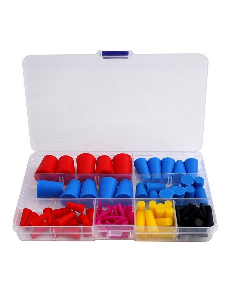 100 Pcs High Temp Silicone Rubber Tapered Kit,Silicone Assortment Kit