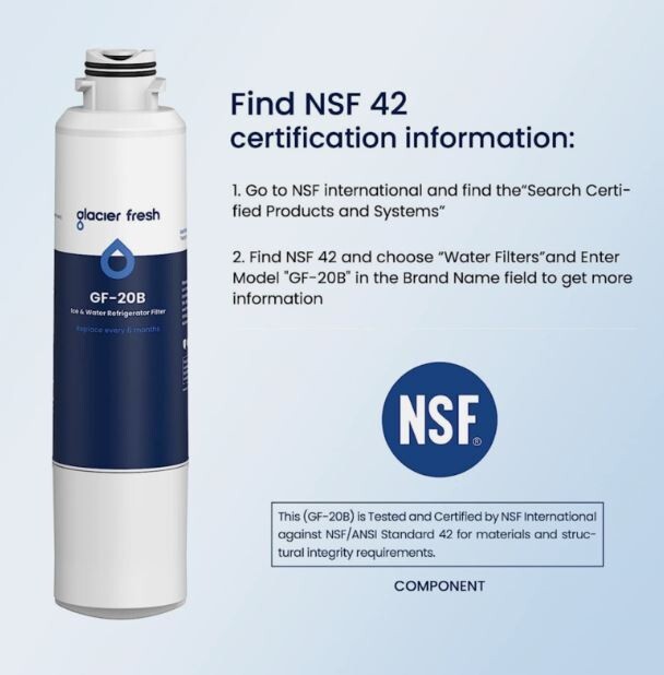 GLACIER FRESH DA29-00020B Refrigerator Water Filter Compatible with Samsung