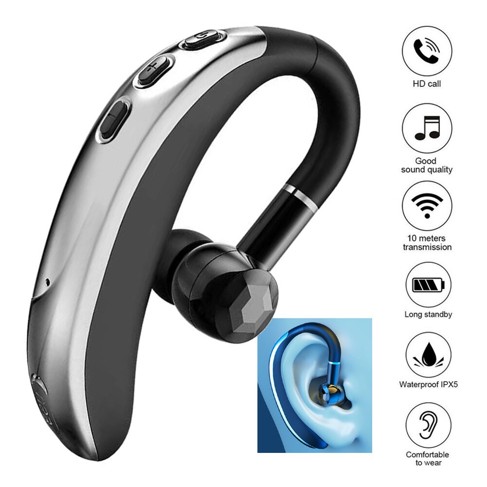 Wireless Bluetooth Earphone Ear Hook Handsfree Headset For iOS Android Phones