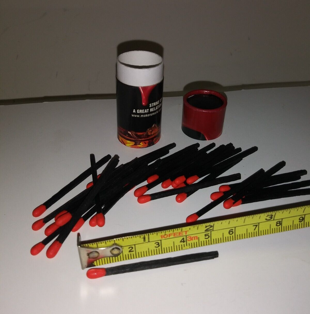 Maker's Mark trademarked container with 30 wooden matches