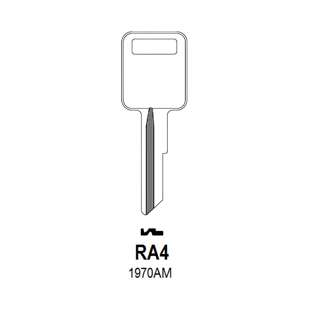 RA4 / 1970AM Key Blank Nickel
