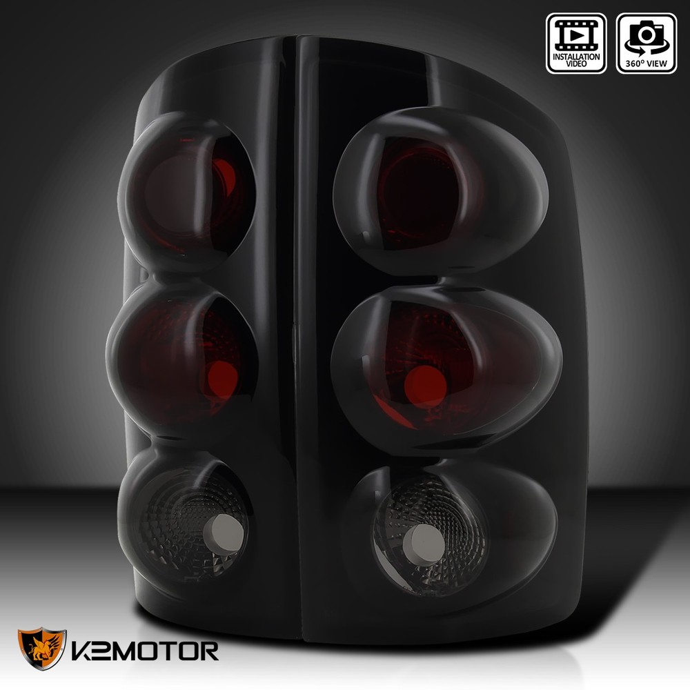 Black/Smoke Fits 2002-2006 Dodge Ram 1500 2500 3500 Tail Lights Brake Lamps Pair
