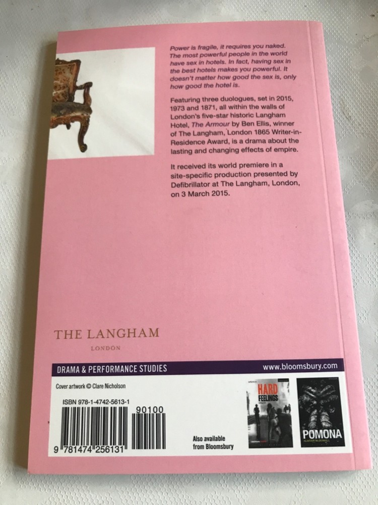 2015 THE ARMOUR by Ben Ellis- script/programme Langham Theatre