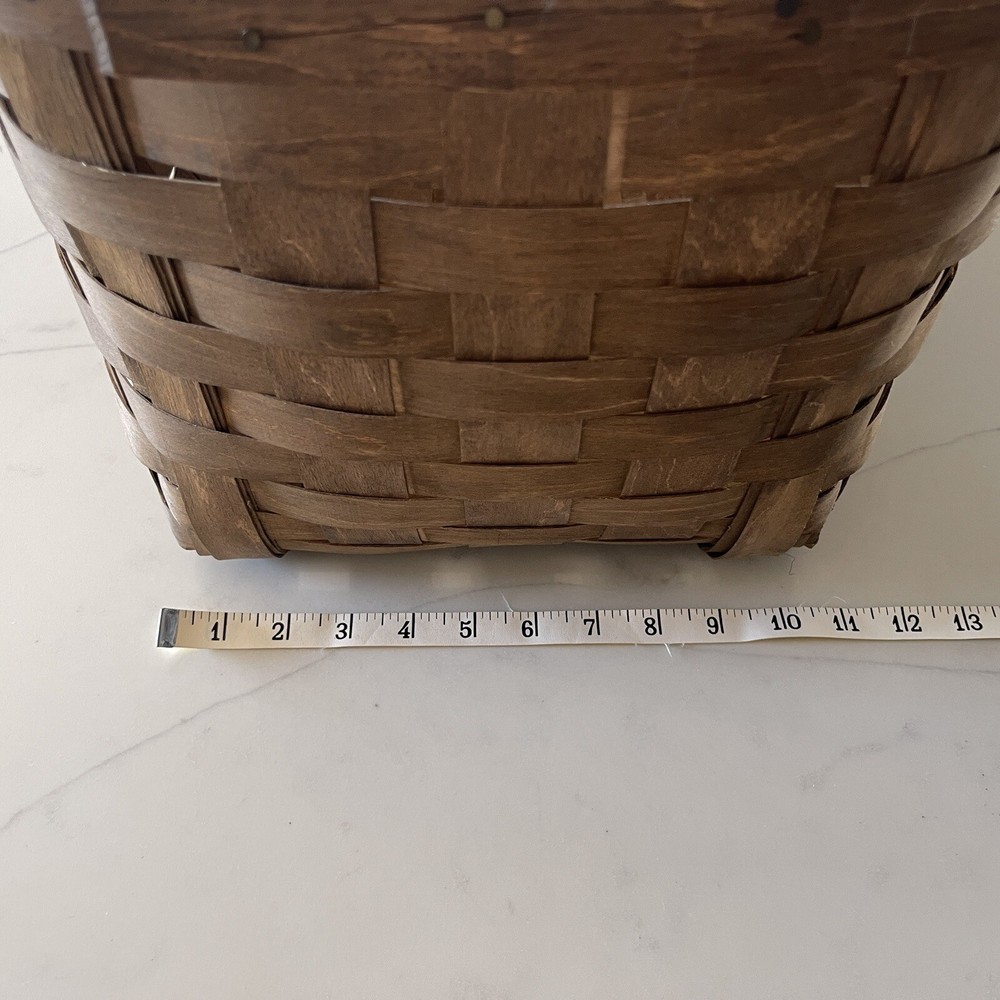 Market Basket Woven Wood Cloth Handle Storage Display