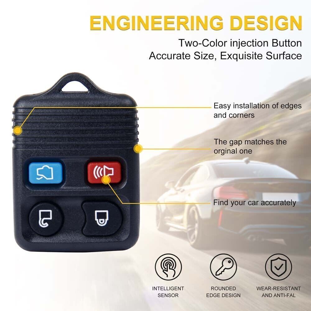 2X Key Fob Clicker Keyless Entry Remote ControlTransmitter Replacement For Ford