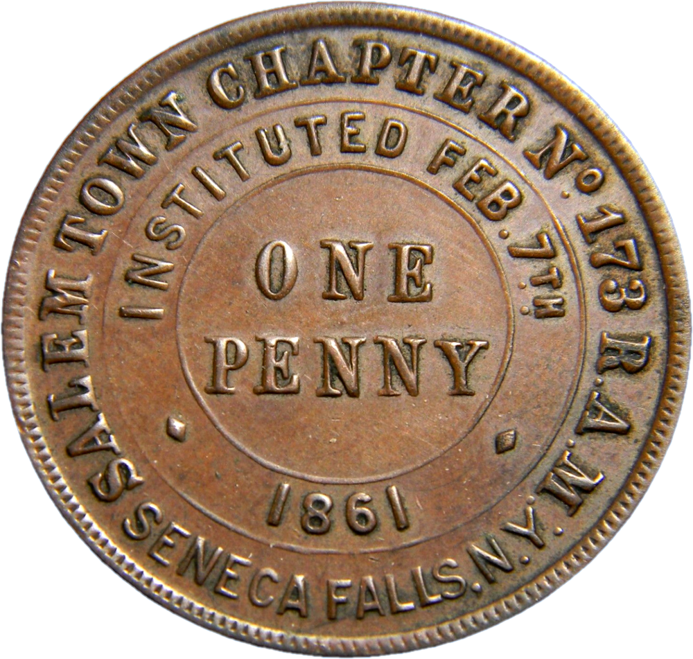 Seneca Falls NY 1861 Masonic Penny (1471)