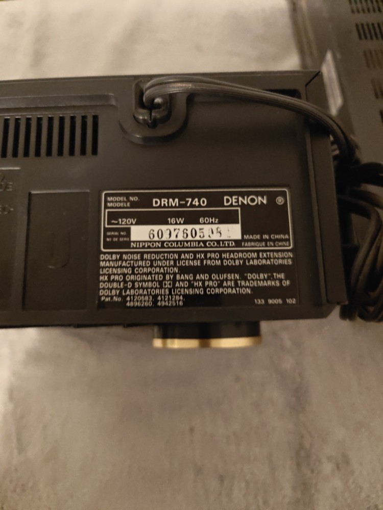 DENON DRM-740 Stereo 3-HEAD System Cassette Deck Player