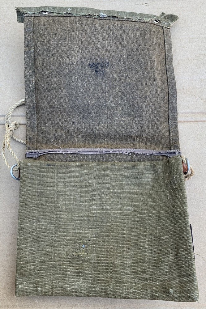 WWII Swedish Military M39 Canvas Map Case