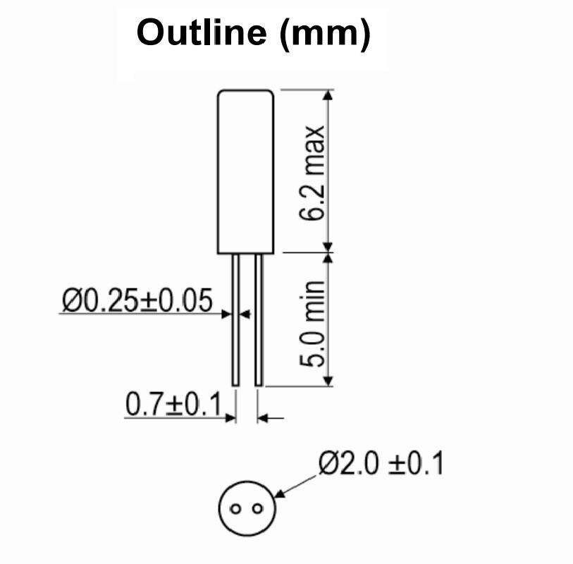 2 pcs 32.768 kHz crystals, 12.5pF.