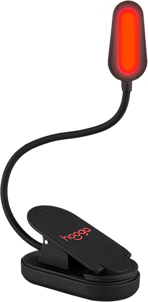 Red Clip-On Book Light, 625Nm LED, Reading in Bed, Portable Light Source