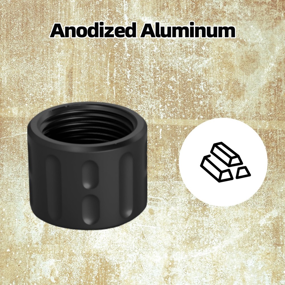 BZGREEN 2 Pack Thread Protector for 1/2 * 28 .22LR, .357- Aluminum, Black