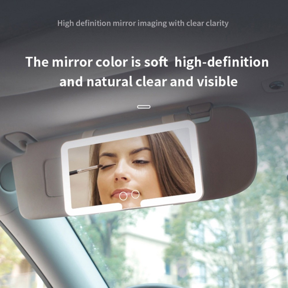 Rechargeable Vanity Mirror For Car Sun Visor With 3 Light Modes Type-C Charging