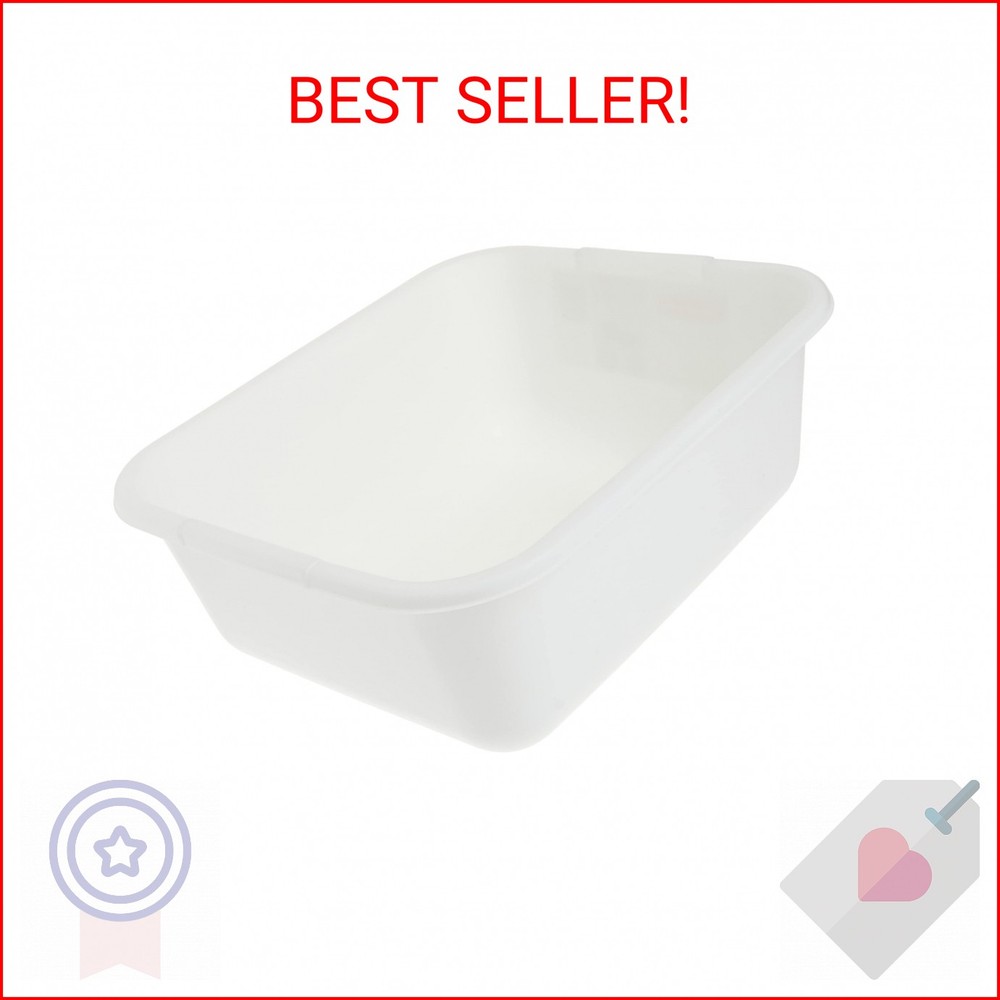 Rubbermaid 2951-AR WHT Dish Pan, Rectangular, White Plastic, 11-1/2-Qts.