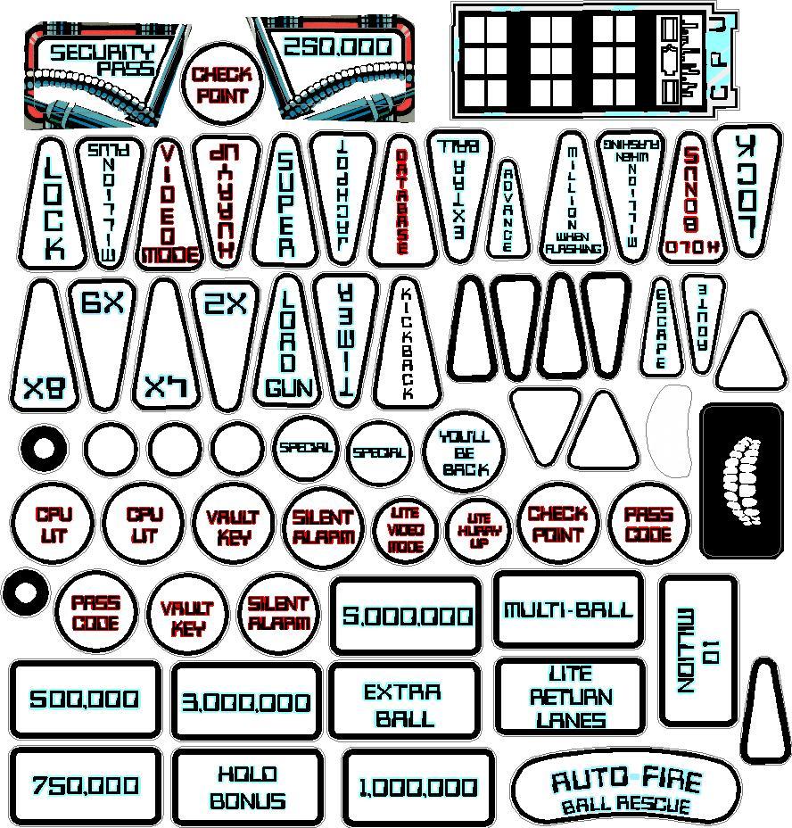 TERMINATOR 2 Pinball Machine Insert Decals