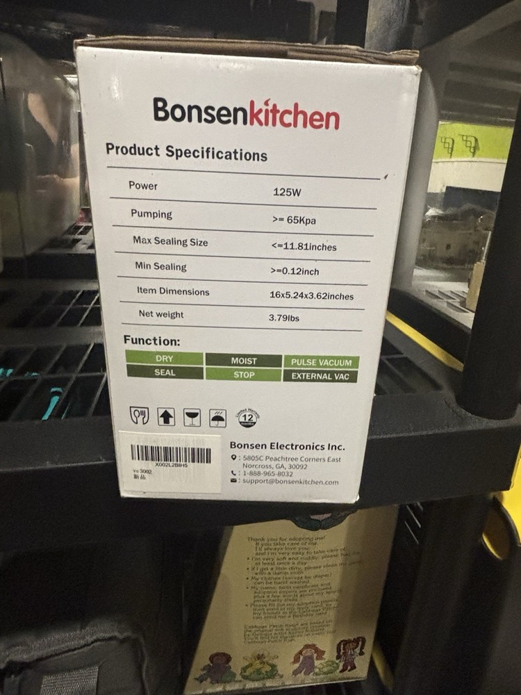 New Bonsenkitchen VS3201 Silver Black Vacuum Sealer Machine Air Sealing System