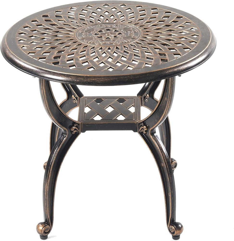 Patio,Rust -Resistant Cast Aluminum Side Table,Weather Resistant End Table