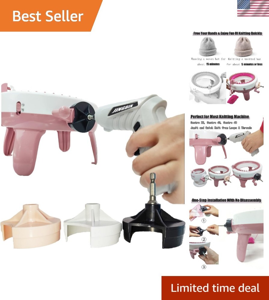 Knitting Machine Drill Attachment for Sentro Knitting Machine Adapter 3 Quick...