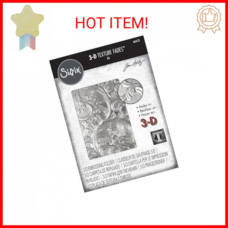 Sizzix 3-D Texture Fades Embossing Folder, Multi Color