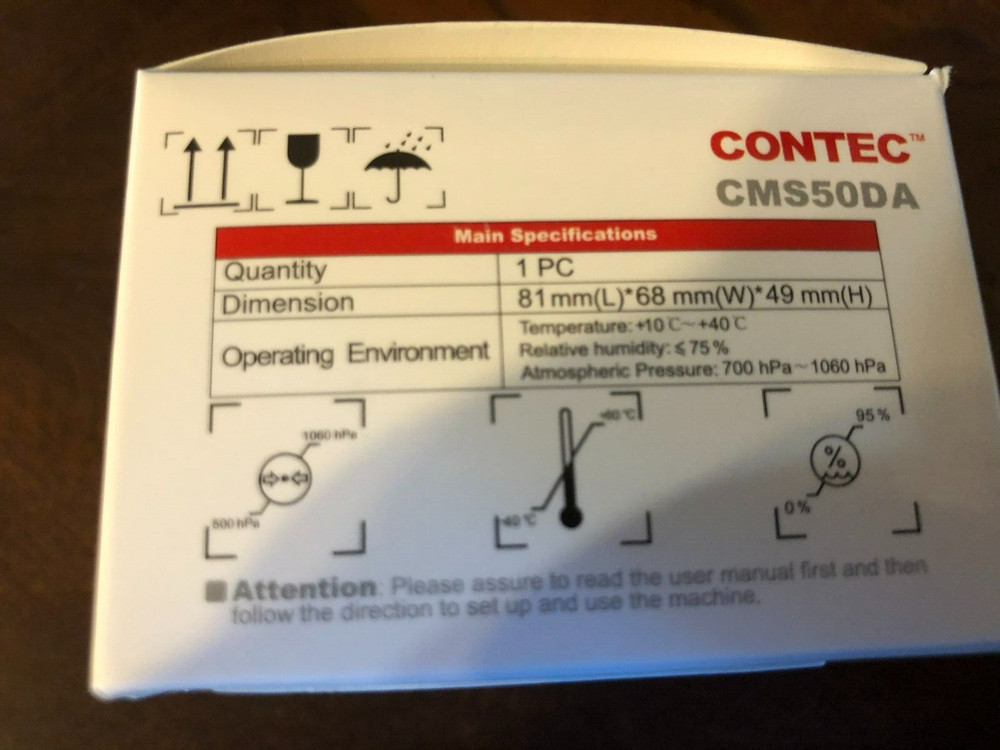 Brand New In Box Contec CMS50DA Pulse Oximeter Blood Oxygen Meter Pulse