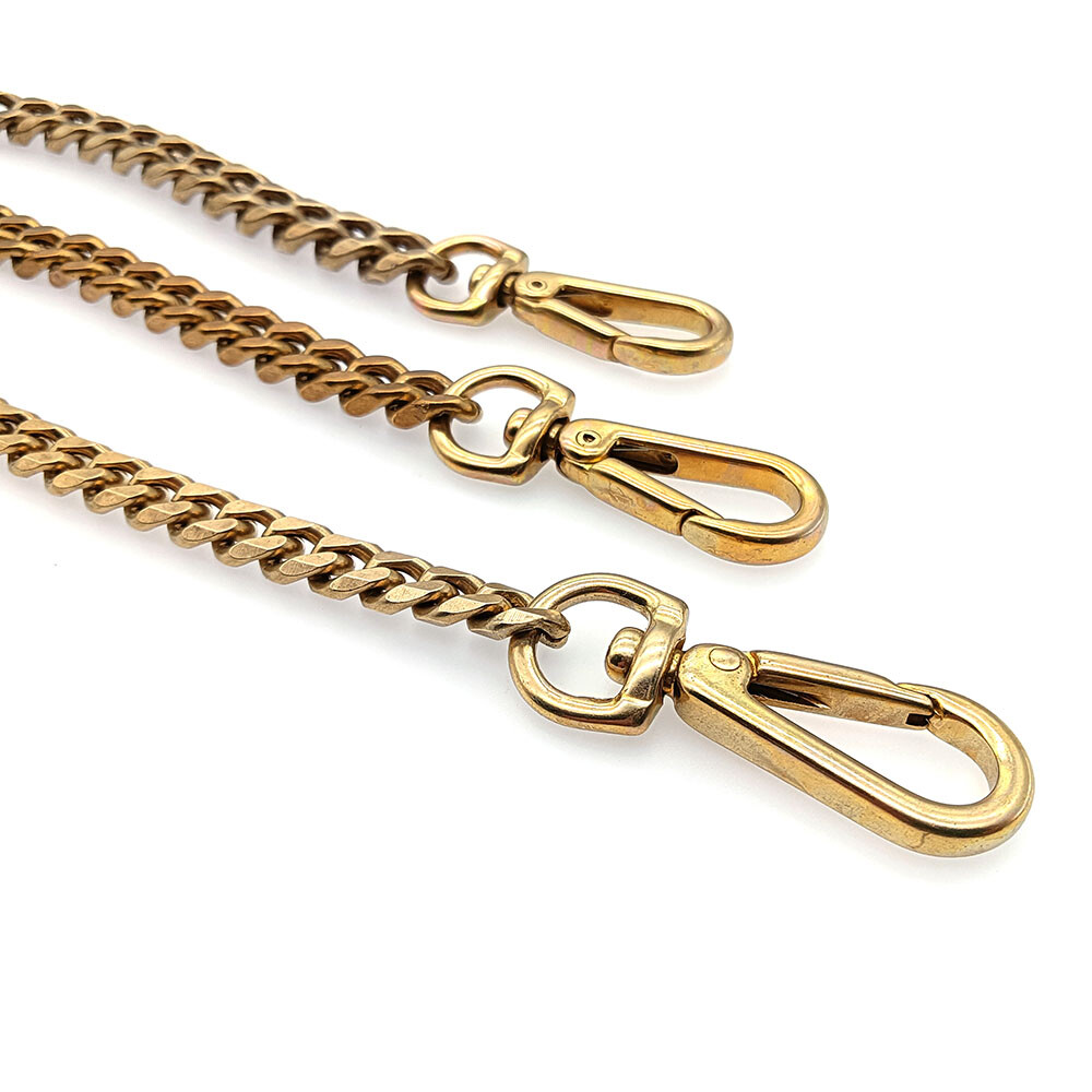 Solid Brass Flat Curb Key Chains Strap Handbag Purse replacement Accessories DIY