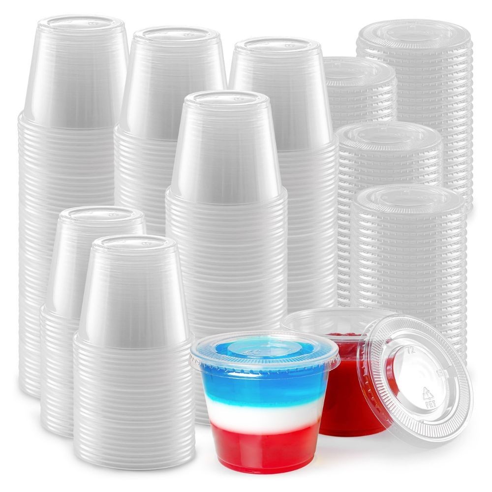 Simple Craft Plastic Portion Cups with Lids – 50, 100 & 200 Pack Containers