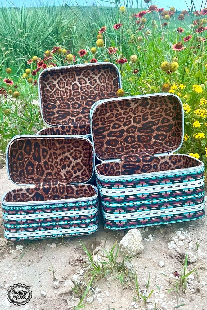 AZTEC & TURQUOISE ~ SET OF 3 ~ BEAUTY ~ BOXES