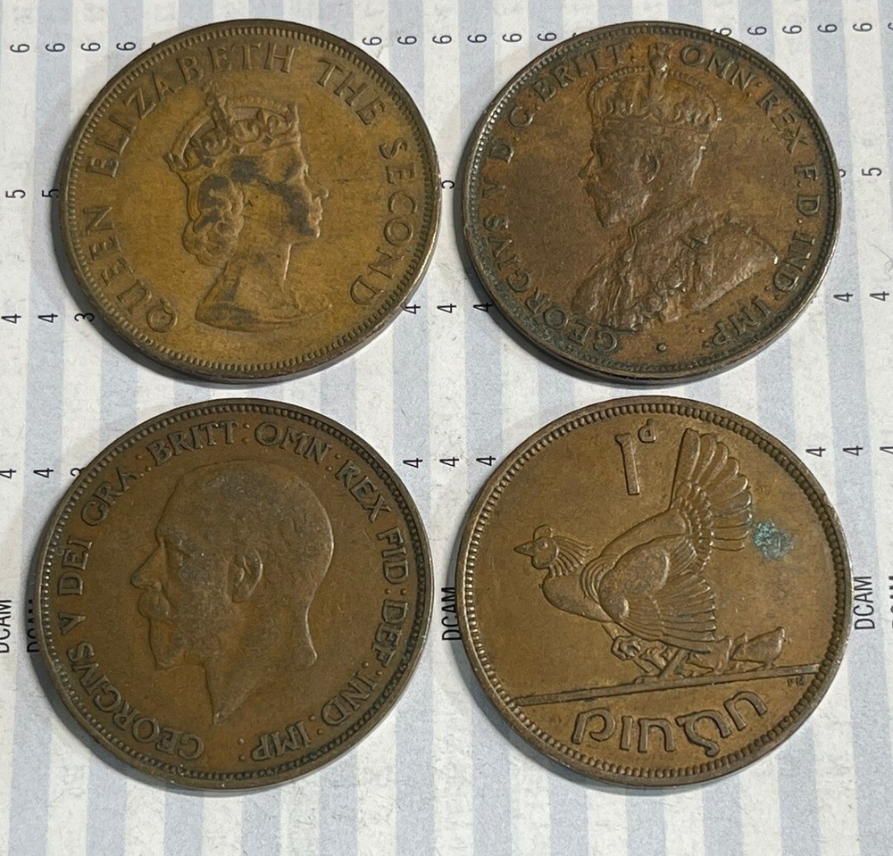 Assorted 4 World Foreign Coins Lot
