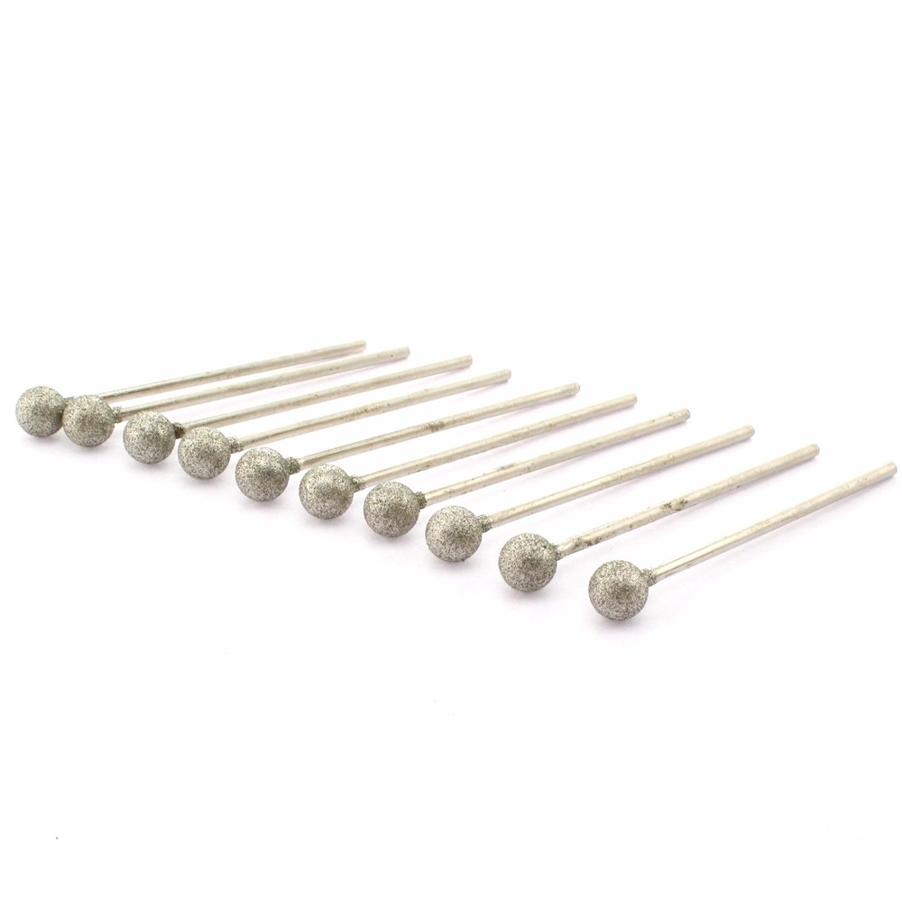 10Pcs Diamond Grinding Bits 10 mm 3/8" Spherical Carving Burrs Tools for Stone