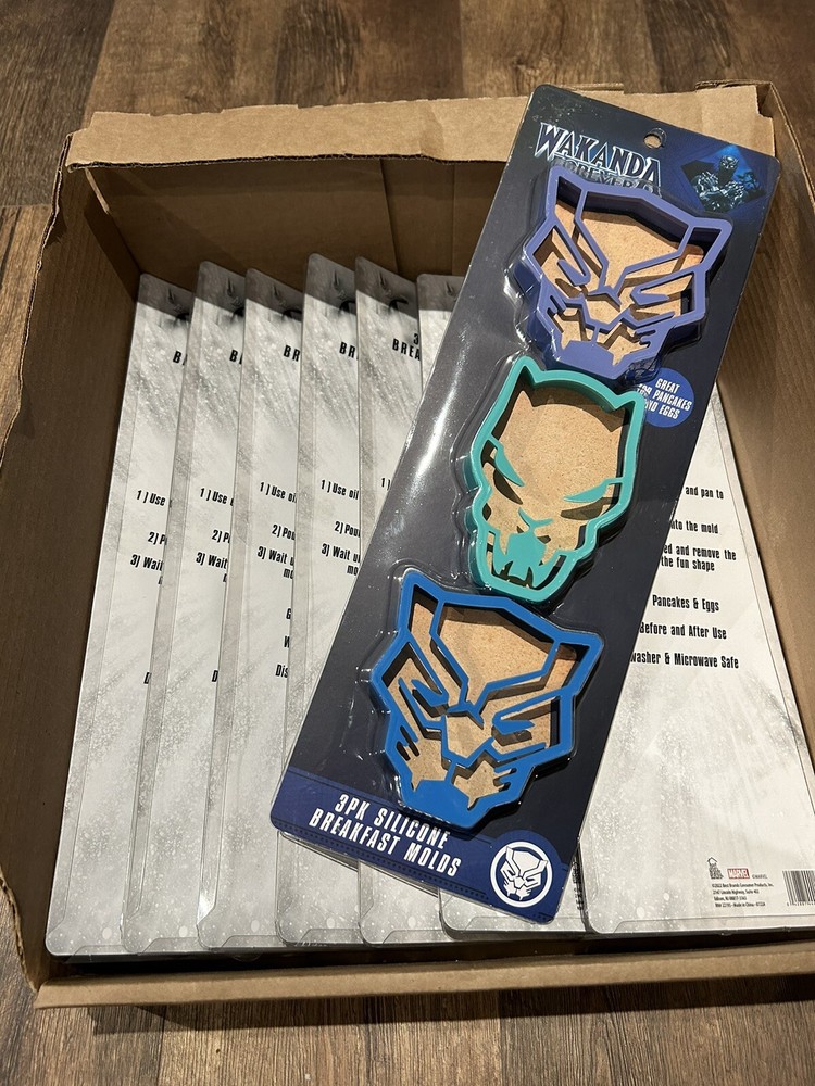 Marvel Wakanda Forever 3Pk Silicone Great for Pancakes & Eggs Breakfast Molds