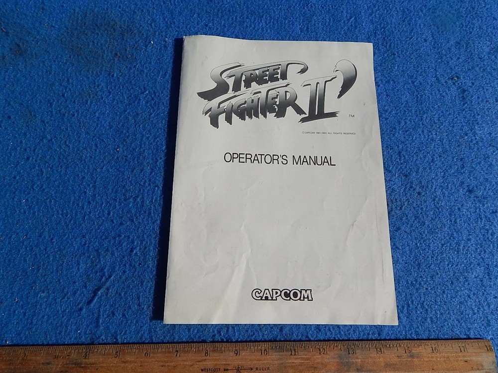 1991 Capcom STREET FIGHTER II video game operator's manual
