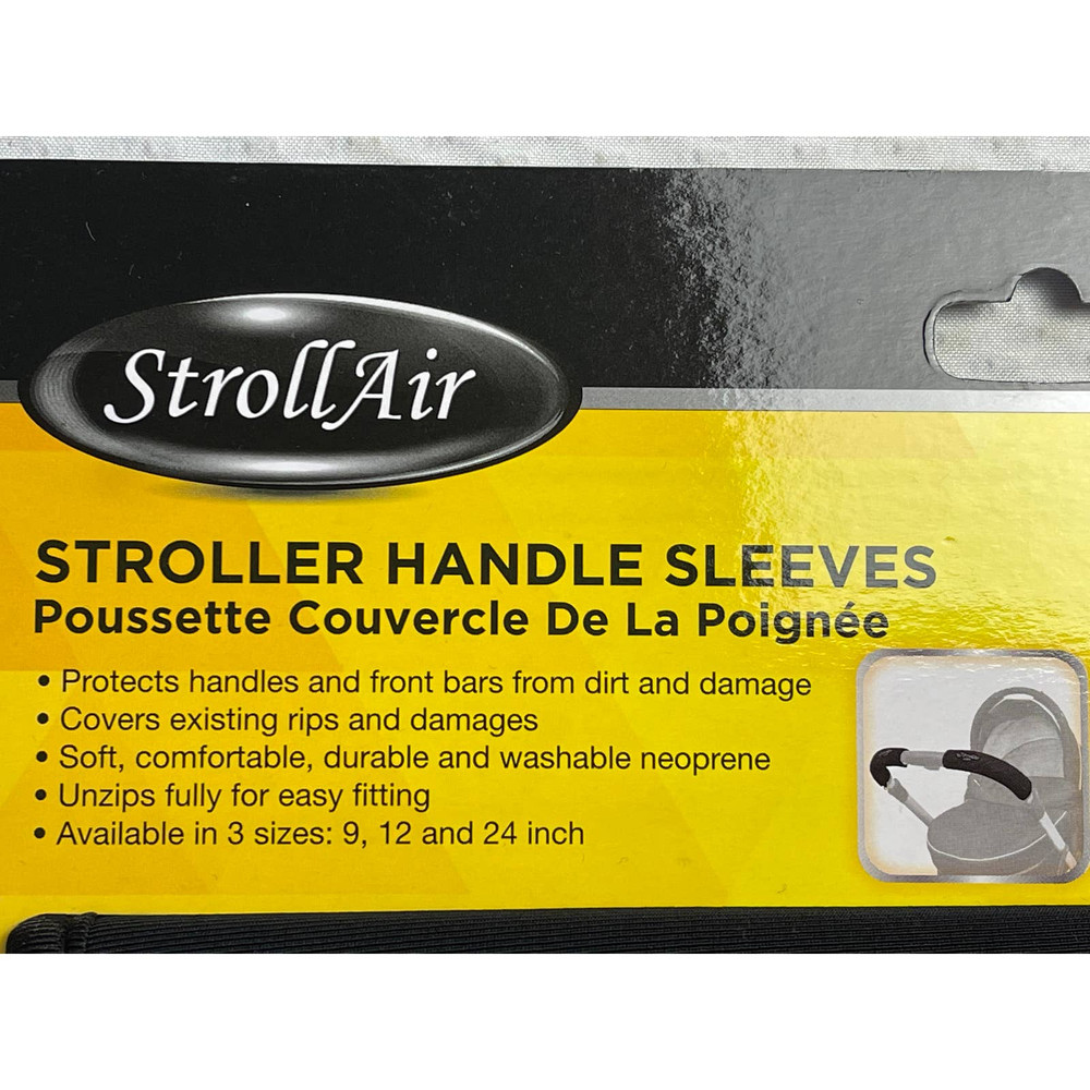 Stroller Handle Sleeves Black 2 in a Pack 9" NIP