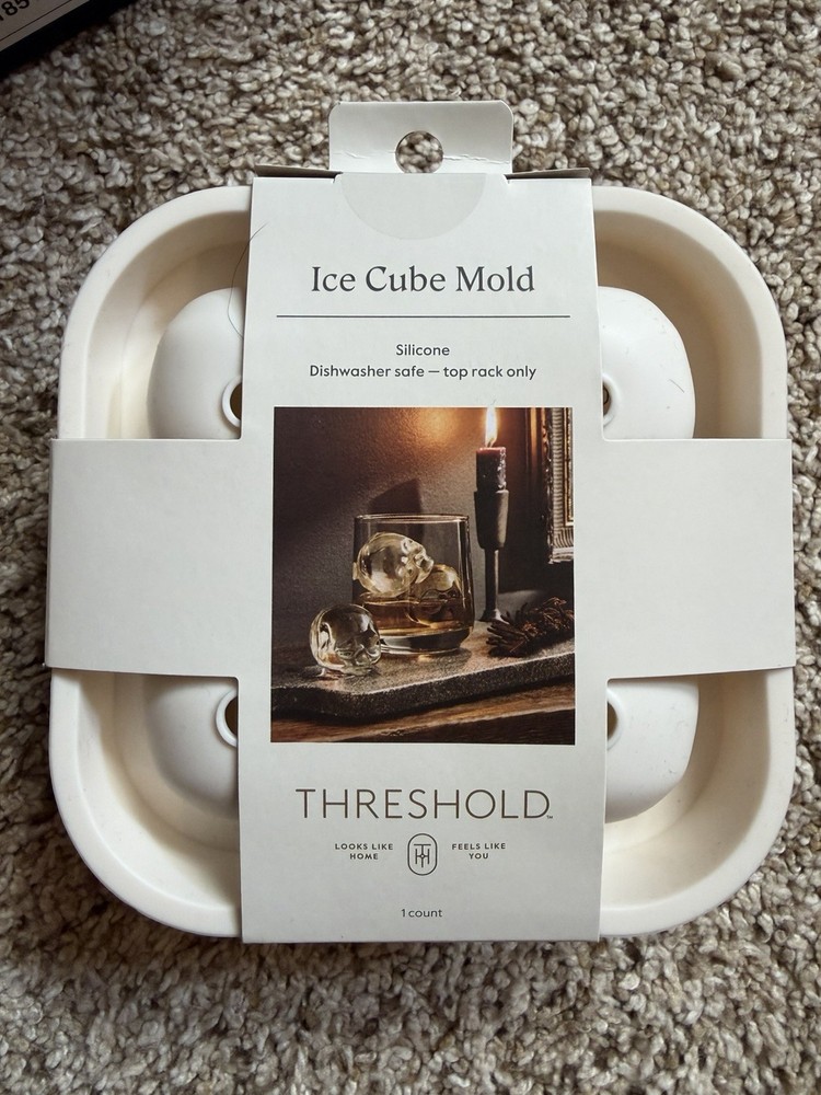 Threshold Skull Ice cube molds 4 cavity silicone Halloween party drink decor #2