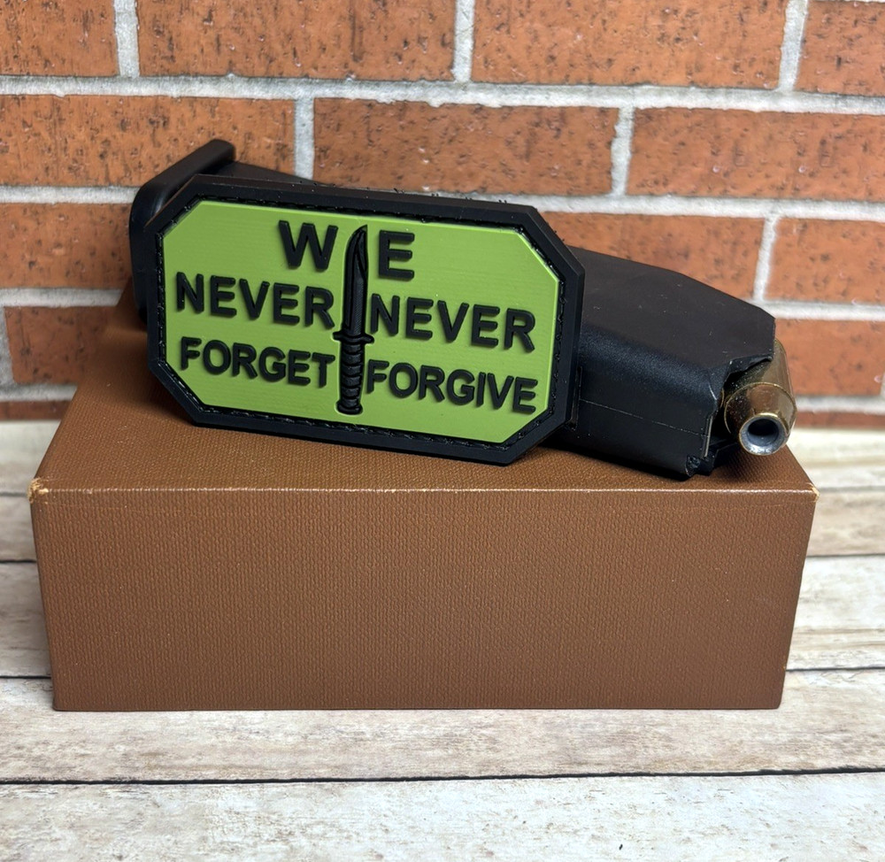 PVC Tactical Patch - Never Forget Never Forgive Patch - Morale Knife Patch