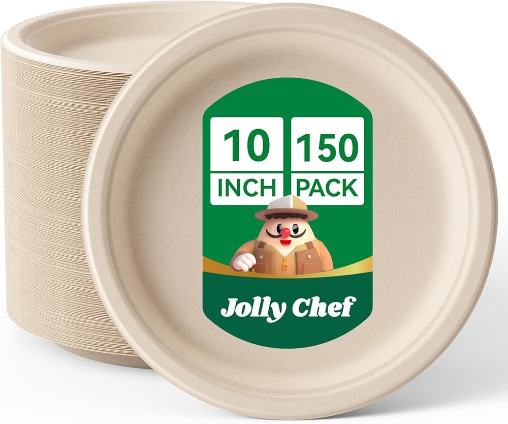 J CHEF postable Heavy Duty Plates 𝟭𝟬 𝗜𝗻𝗰𝗵 [𝟭𝟱𝟬 𝗣𝗮𝗰𝗸]