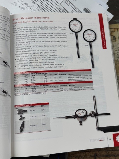 Starrett 23989-0 Deep Hole Attachment ONLY for 650 Back Plunger Dial Indicator