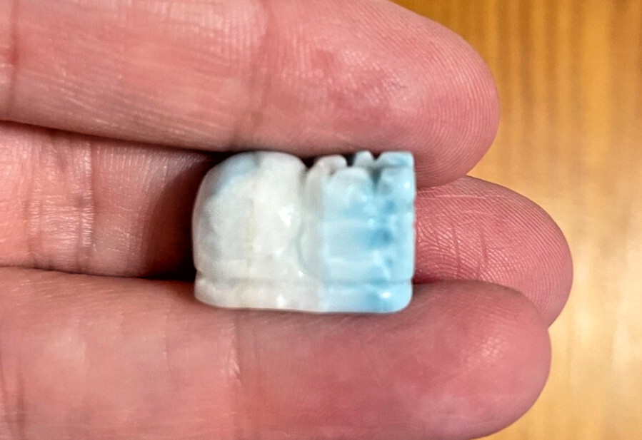 Mini natural larimar Pixiu carving