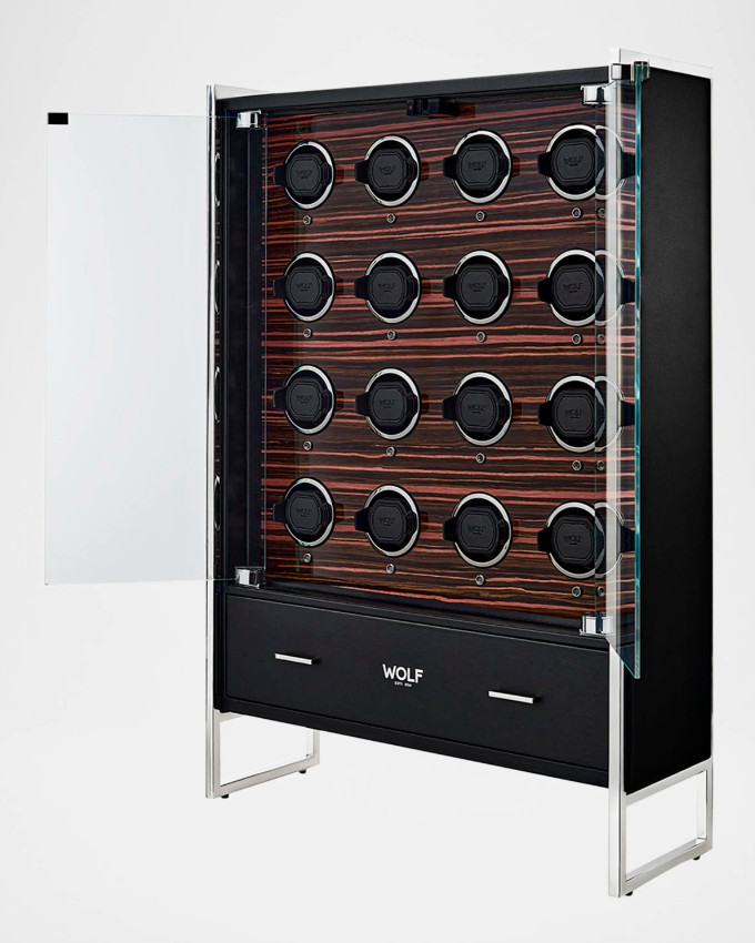 Wolf Roadster 16-Piece Watch Winder Cabinet