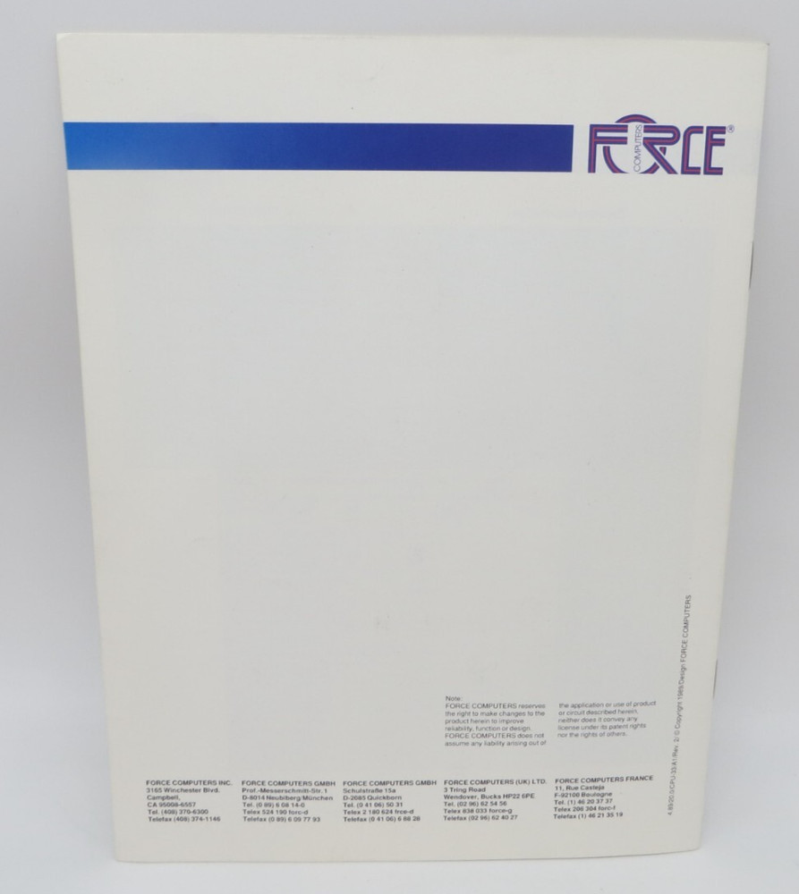 System 68000 VME SYS68K/CPU-33 68030 CPU Board with Shared Memory & DMA Booklet