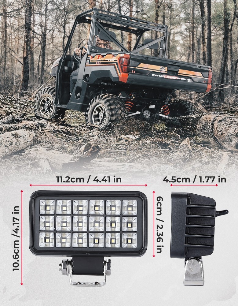 LED Rear Backup Reverse Light Tail Light for 2018-2025 Polaris Ranger XP 1000