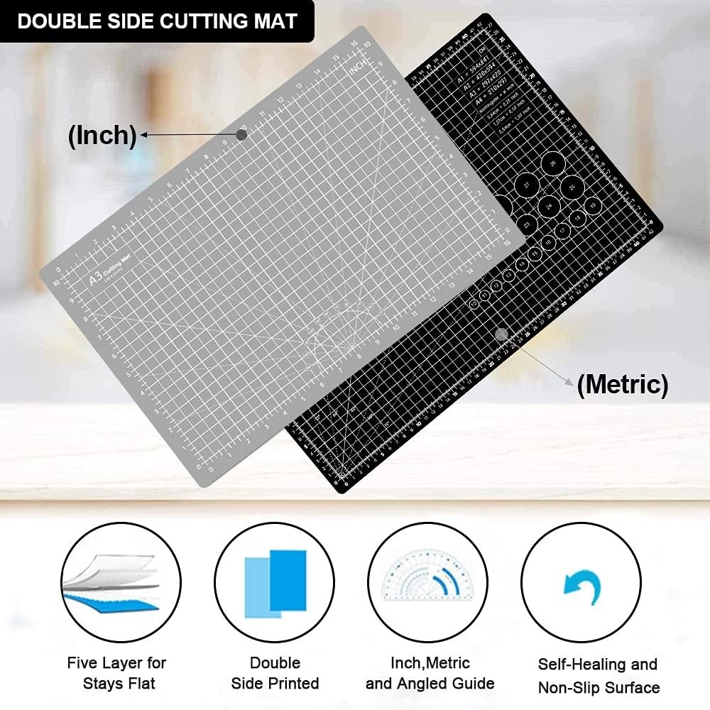 "Multi-size Self-Healing Double-Sided Cutting Mat for Craft, Sewing, Hobby, Fabr