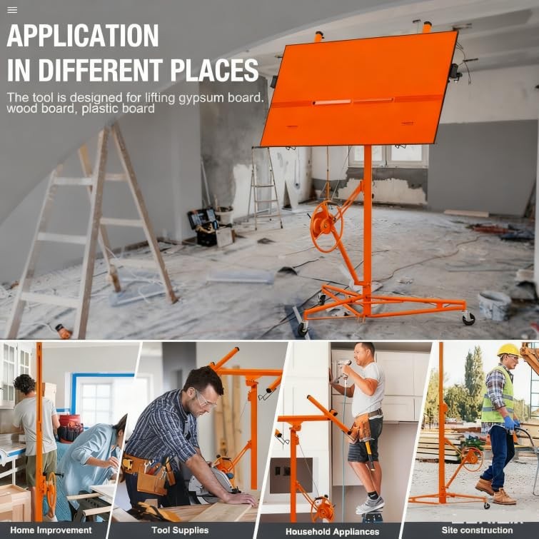 Drywall Lift Rolling Panel Hoist Jack Lifter Adjustable 16ft Drywall Panel Hoist