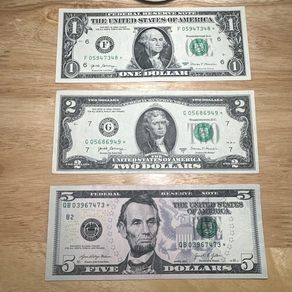 2017 To 2021 assorted Star Note Lot $1-2$-5$ Low Print Run Size