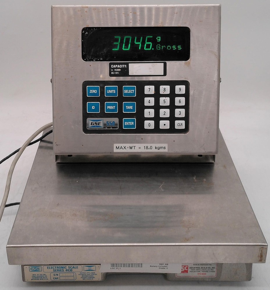 GSE SCALE SYSTEMS 4430 SCALE BASE & 550 WEIGHT INDICATOR