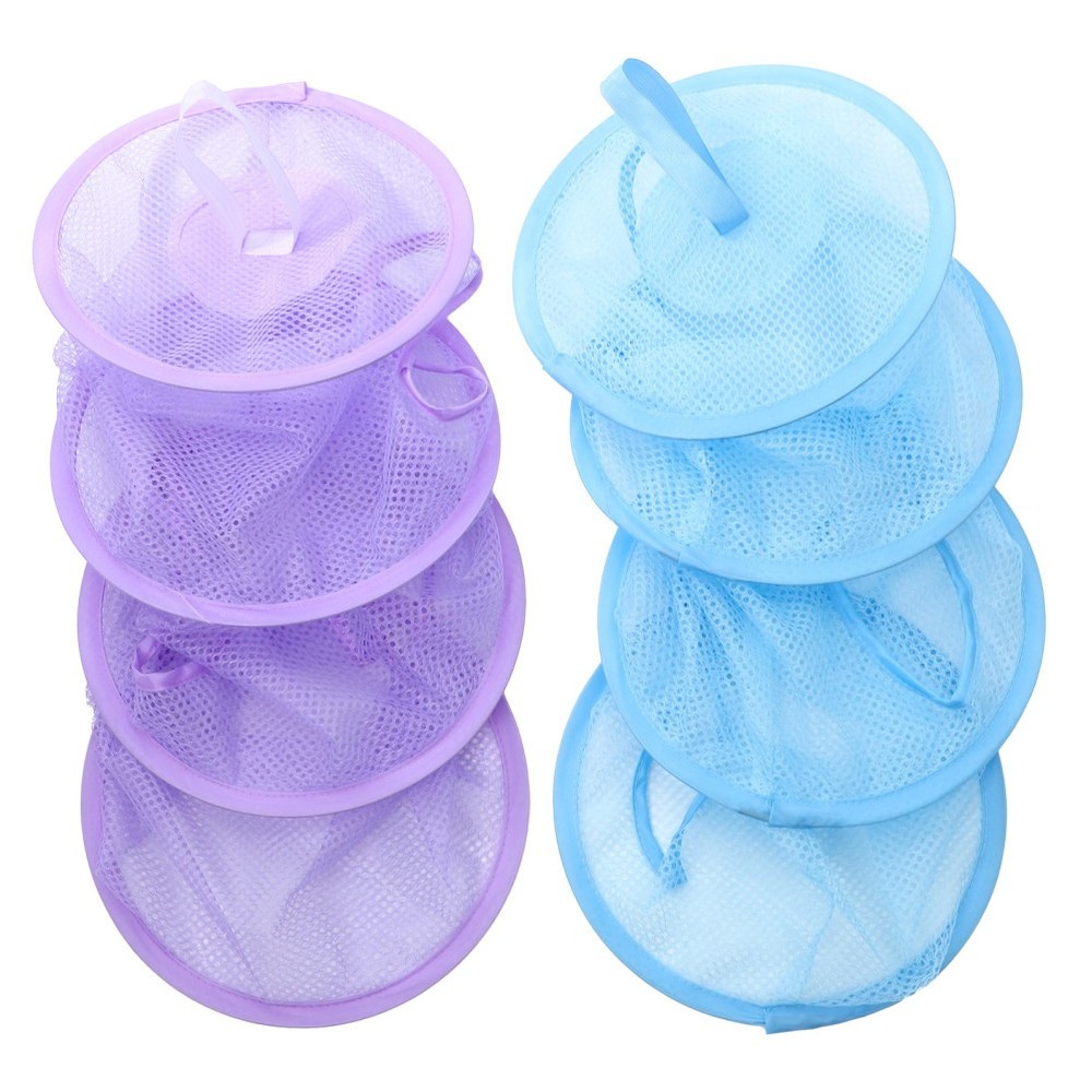 2 Pcs Foldable Multi Layer Mesh Hanging Nets Drying Basket For Socks Clothes