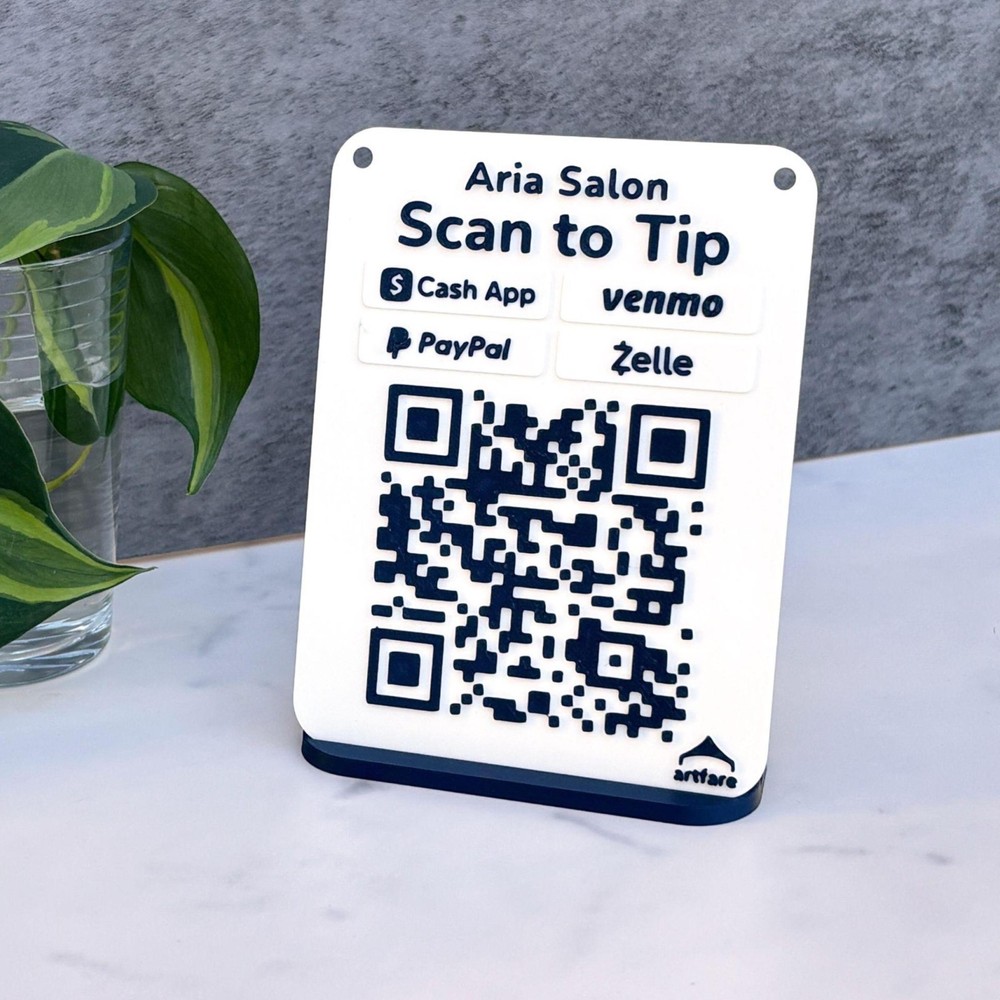 Thin QR Code Payment Sign - Artfare Micro