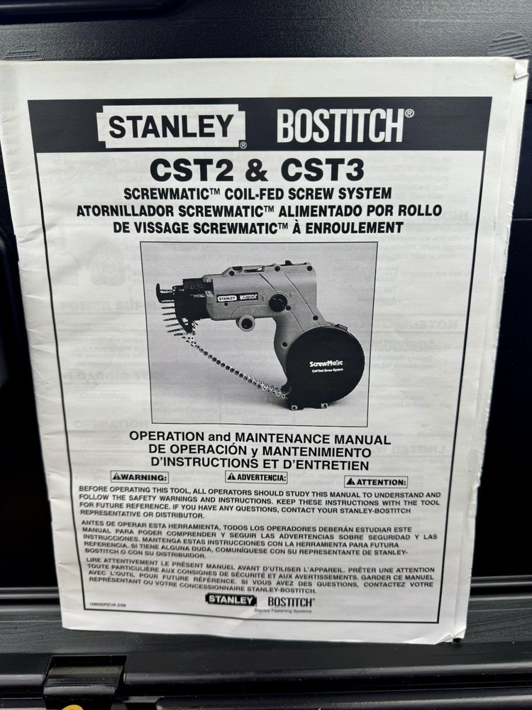 Stanley Bostitch CST2 CST3 ScrewMatic Coil Screw System Kit w Case