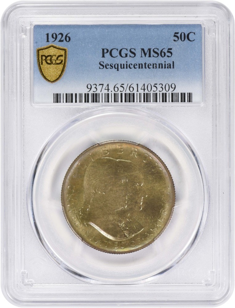 Sesquicentennial Commemorative Silver Half Dollar 1926 MS65 PCGS