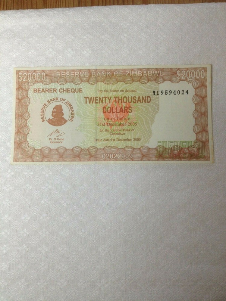 Zimbabwe 20,000 Dollars  Circulated Banknote 2003