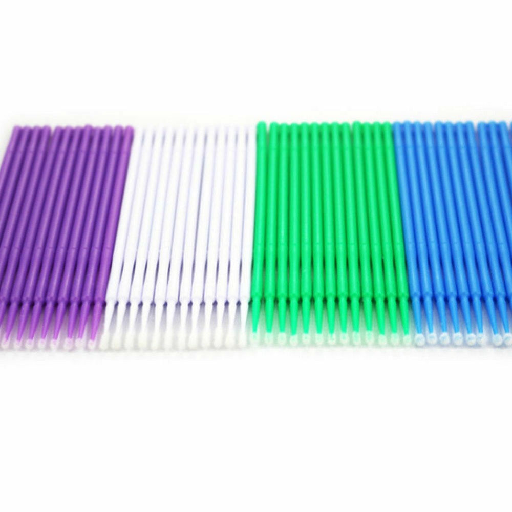 200 Pcs Dental Micro Brush Lash Tools Regular Stick Tip Applicator Blue 2.5mm