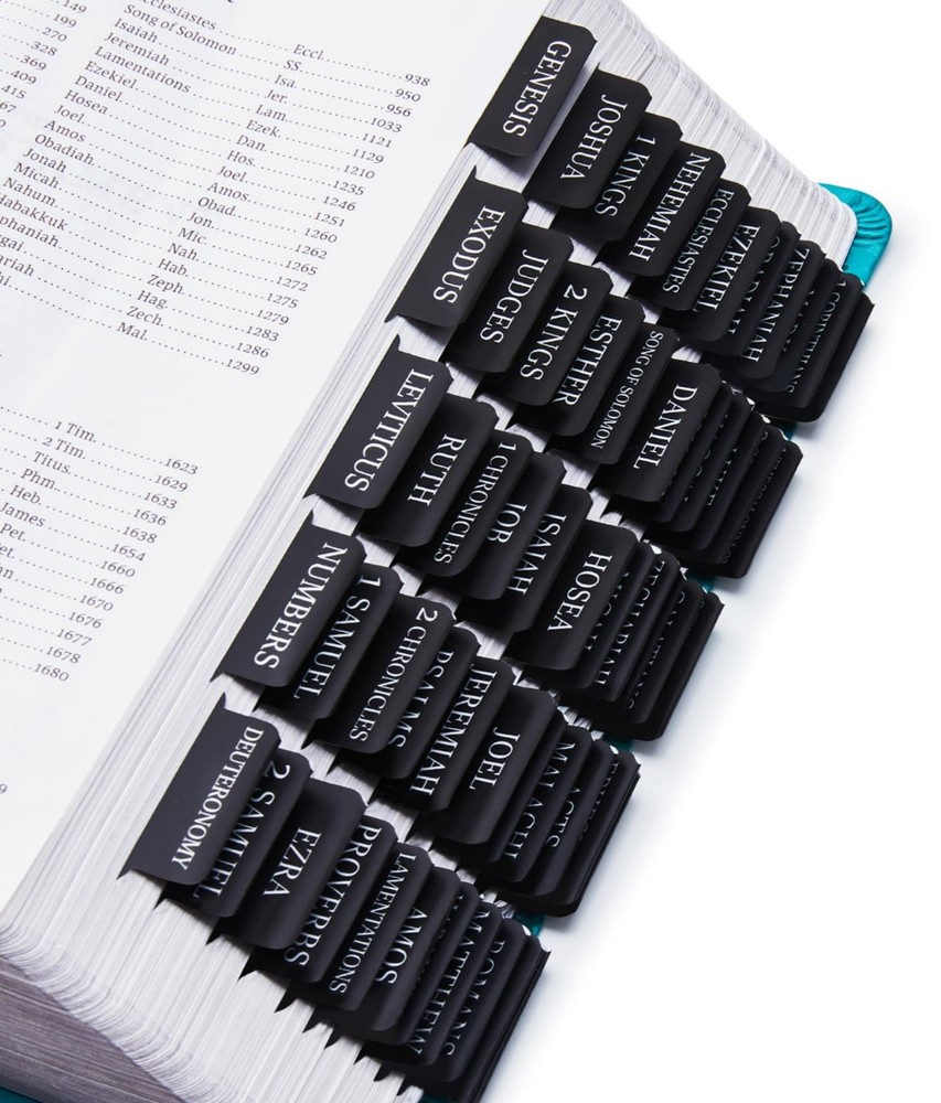 Laminated Bible Tabs for Women & Men - Large Print Study E-night